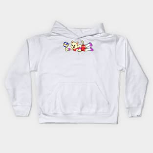 Cat at Sports with Volleyball Kids Hoodie